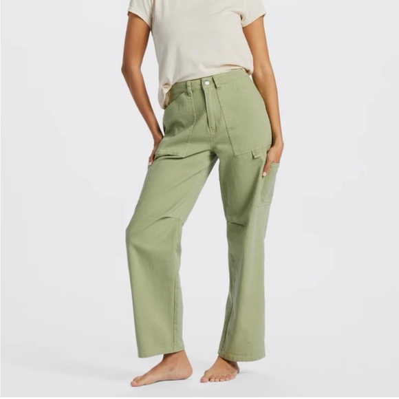 Billabong Pants - Billabong Leia Green Cargo Jeans Pants